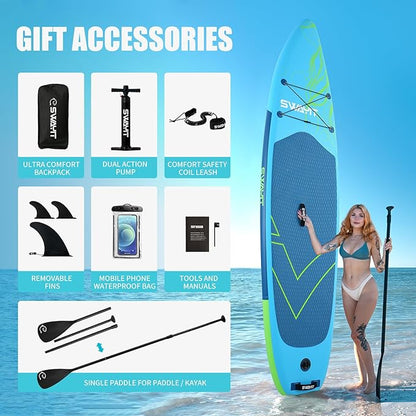 Inflatable Stand Up Paddle Board – Durable SUP for Adults & Youth,33" Wide Blow Up Paddle Board with Paddle, Pump, Backpack,Leash – All Around Stable for All Skill Levels, Carries up to 450 lbs