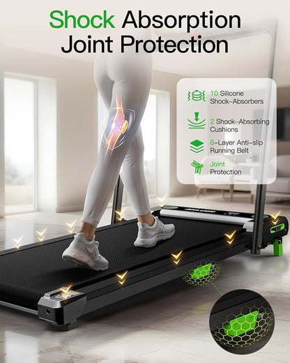 Walking Pad Treadmill, 330lbs Capacity, Compact Walking Pad, 2.5HP Desk Treadmills, 45dB Silent Operation, Foldable Treadmill with Remote Control, for Home Office