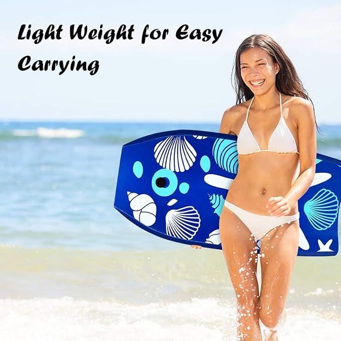 KOTEK 33/37/41 Inch Body Board with Wrist Leash, EPS Core, Dual Channel, HDPE Slick Bottom, Bodyboard for All Skill Levels & Wave Conditions