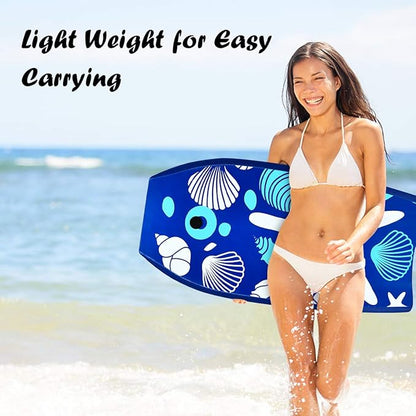 KOTEK 33/37/41 Inch Body Board with Wrist Leash, EPS Core, Dual Channel, HDPE Slick Bottom, Bodyboard for All Skill Levels & Wave Conditions