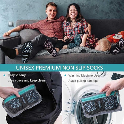 Hylaea Unisex Non Slip Socks with Grip for Yoga, Hospital, Pilates, Barre | Ankle, Cushioned