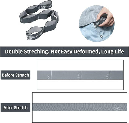 Premium Durable Stretch Straps with Loops, Stretching Strap for Physical Therapy, Multi-Loop Yoga Strap Fitness Exercise Strap for Yoga, Pilates, Dance, Flexibility&Exercise