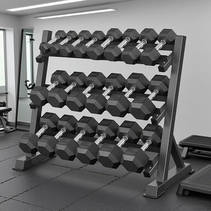 350/450/550 lbs Hex Weight Dumbbell Sets with Rack 5-50 lbs Hand Weights for Strength Training for Home Gyms Men Women Rubber Iron Rubber Coated Exercise & Fitness Muscle