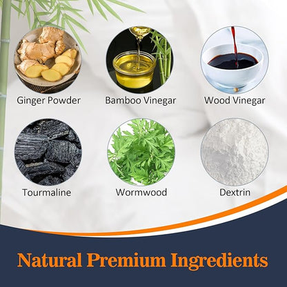 2 in 1 Foot Pads, 30 Pads Tear and Use Pure Ginger Bamboo Wormwood Foot Pads, Bigger Adhesive ''Stay in Place'' Goodnight Pads