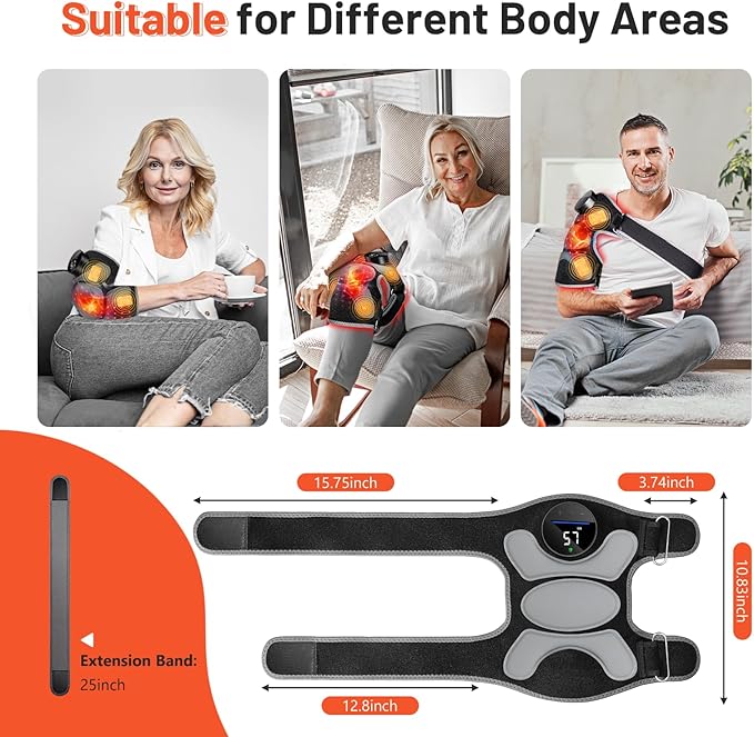 HALIDODO Upgrade 4 Vibration Massage Area Knee Brace & Red Light Therapy for Knee Pain Relief 660nm&850nm Red Light Therapy Device for Knee/Joint/Elbow/Shoulder Pain Relief, Gift for Mom