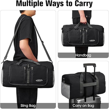 G4Free 40L/65L Foldable Duffel Bag, Water-Repellent Travel Backpack, Lightweight Carry Bag for Overnight Weekender Sports Men Women