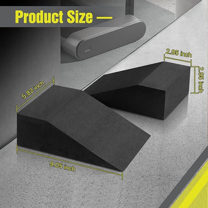 Foam Wedge Slant Board, 2 Pack Squat Wedge for Yoga, Calf Stretching, Physical Therapy & Foot Rehabilitation - Exercise Blocks for Squats, Balance, Pushup & Pilates (Black)
