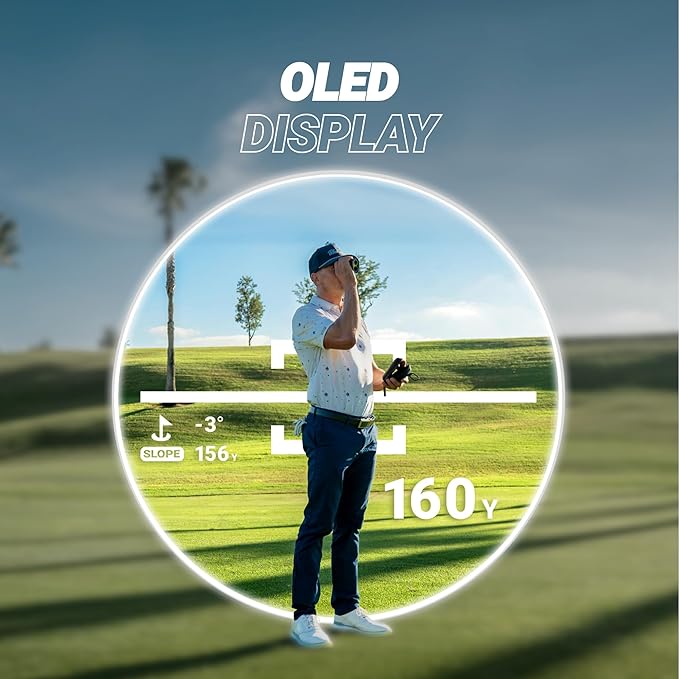 Blue Tees Golf Series 4 ULTRA Golf Rangefinder with Slope Switch, 1200 Yards, OLED Display 6X Magnification Laser Rangefinder, Slope Measurement, Magnetic Strip, Flag Pole Locking with Pulse Vibration