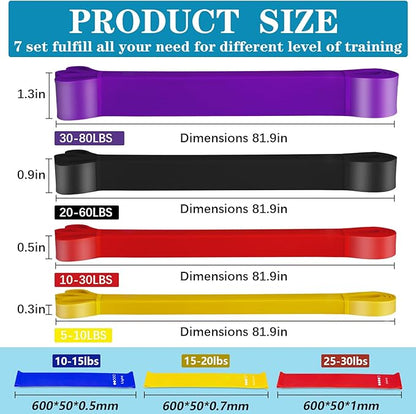 Resistance Bands for Working Out, Pull Up Assistance Bands, Exercise Workout Bands Set for Men Women, Stretch Bands for Physical Therapy, Muscle Training, Home Workouts