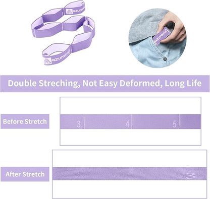 Premium Durable Stretch Straps with Loops, Stretching Strap for Physical Therapy, Multi-Loop Yoga Strap Fitness Exercise Strap for Yoga, Pilates, Dance, Flexibility&Exercise