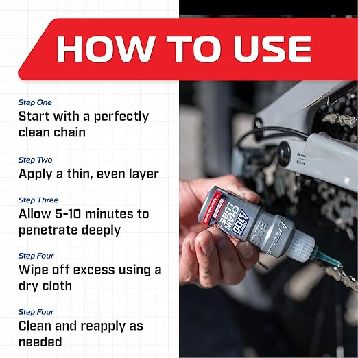 eBike Chain Lube – Lubricant for Electric Bikes – Durable Corrosion & Wear Protection, Friction Reduction, Race Day Blend – 50ml (1.69 oz)