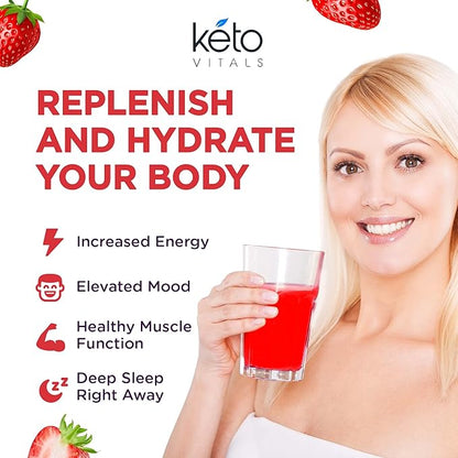 Keto Vitals Antioxidant Electrolytes Powder - Blend Electrolytes with Potassium, Magnesium, Sodium, Calcium | Keto Electrolytes Supplement Energy Drink Mix | Sugar-Free, Zero Calories, Zero Carbs