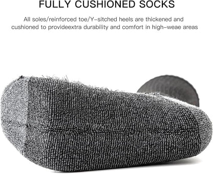 JOYNÉE 8 Pairs Mens Breathable Athletic Crew Socks Arch Support Cushioned Socks for Hiking Sports Running,Sock Size:10-13