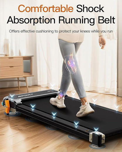 FUNRAY Versatile Walking Pad Treadmill with Incline - Dual-Sided Under Desk Treadmill with Foot Massage,2 in 1 Walking Machine for Home/Office with 330LBS Weight Capacity