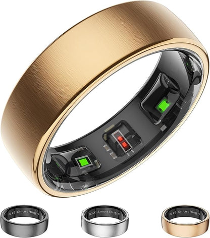 Fitness Tracker with Sleep Tracking, Smart Ring for Women Men, Activity Trackers Fitness Ring with 24/7 Heart Rate Monitor,Step Counter,Calorie Pedometer,No Subscription,for iOS Android(Rose Gold,#10)