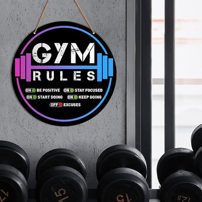 HSNBT Gym Signs Wall Decor, Home Gym Motivational Wall Decor Gym Hanging Signs Decorations for Fitness Workout Room Gift for Woman Man Gym Enthusiast, Gym Rules