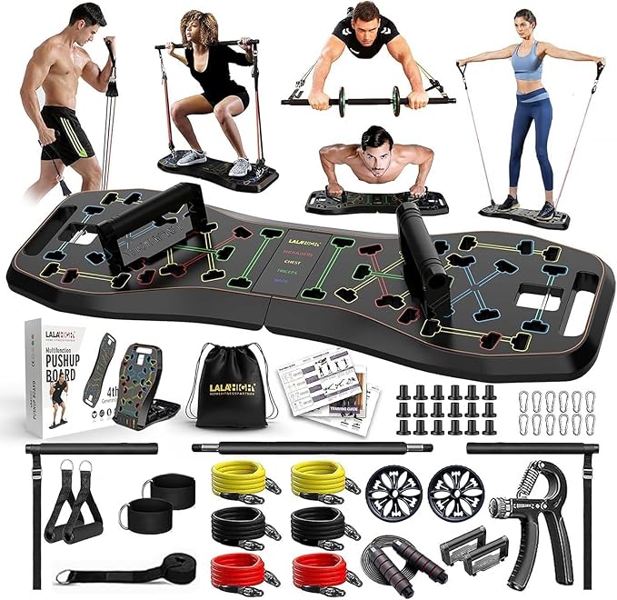 LALAHIGH Portable Home Gym System: Large Compact Push 20 Fitness