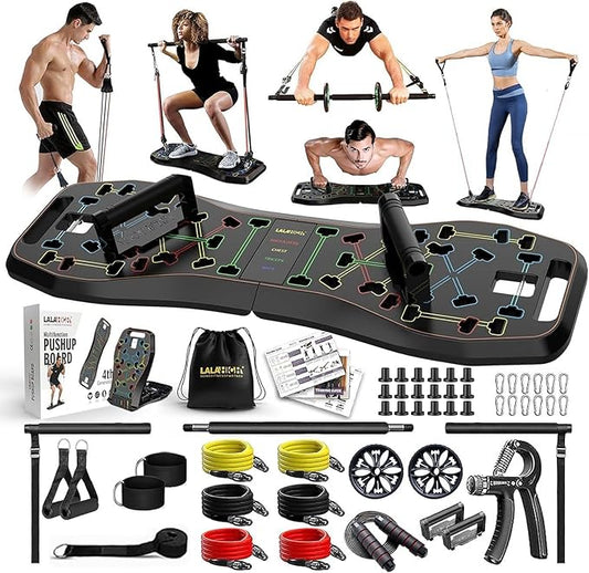 LALAHIGH Portable Home Gym System: Large Compact Push 20 Fitness