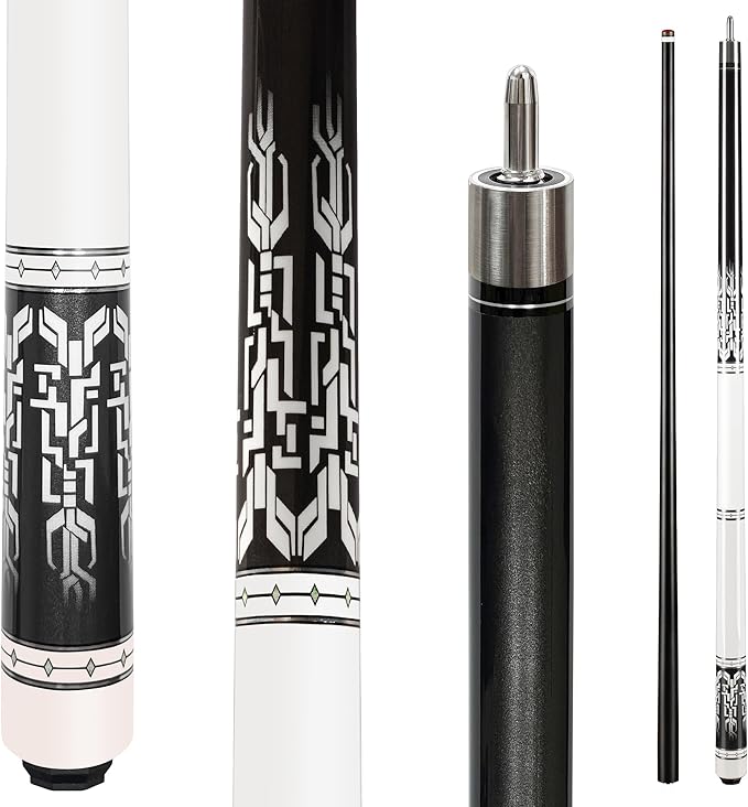 HomeSeason Glass Fiber Pool Cue 58" Professional Pool Stick 12.7mm 4-Layer Tip Low Deflection Cue Stick, 3 * 8/8Joint Pin, Ultra-Smooth, Billiard Cue Sticks