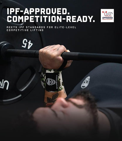 Gymreapers Weightlifting Wrist Wraps (IPF Approved) 18" Professional Quality Wrist Support with Heavy Duty Thumb Loop - Best Wrap for Powerlifting Competition, Strength Training, Bodybuilding