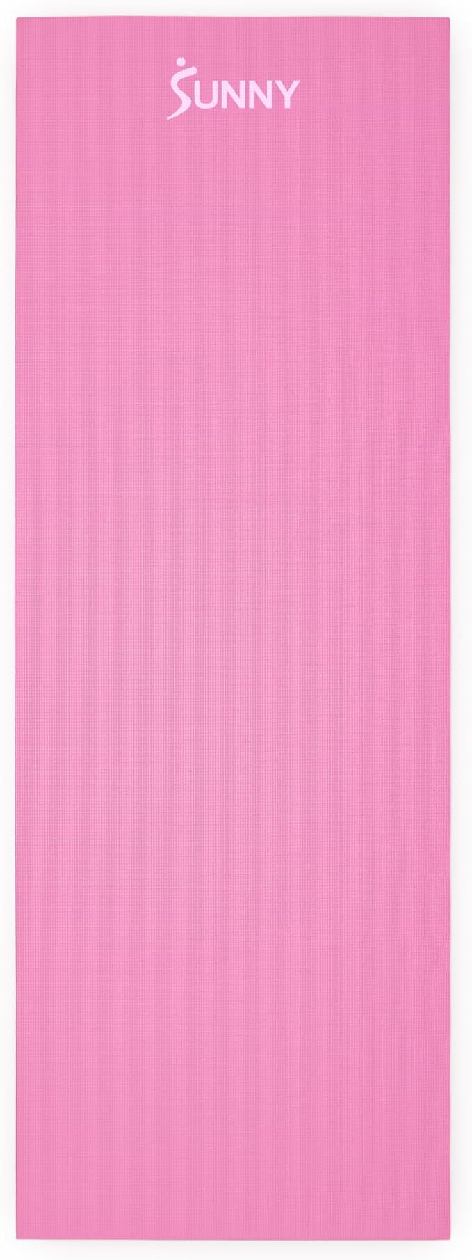 Sunny Health & Fitness Non-Slip Yoga Mat – Durable, Anti-Tear, Lightweight, Cushioned Support for Yoga, Pilates, Stretching Exercises, Meditation and Floor Workouts | Multiple Sizes & Colors