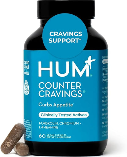 HUM Counter Cravings - Chromium Craving Suppressants with L-Theanine, Seaweed Extract & Forskolin to Support a Healthy Lifestyle (60-Count)