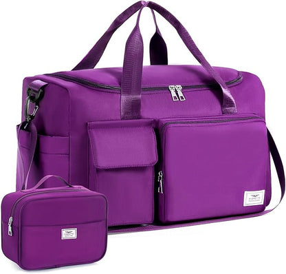 FIORETTO Women's Gym Duffle Bag with Shoes Compartment, 37L Capacity, Ideal for Travel, Gym, Sports, Duffel, Weekender