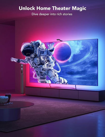 Govee Envisual TV LED Backlight T2 with Dual Cameras, 21ft RGBIC Wi-Fi LED Strip Lights for 98-100 inch TVs, Double Strip Light Beads, for Home Decorations, Smart App Control, Music Sync