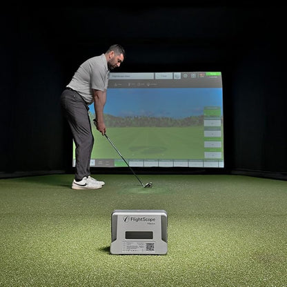 FlightScope Mevo+ GPS Launch Monitor and Golf Simulator | 20+ Swing Data Parameters with Multicam, 12 E6 Courses, 17 Practice Ranges and Games - for Indoor & Outdoor Use | Works with iOS and PC