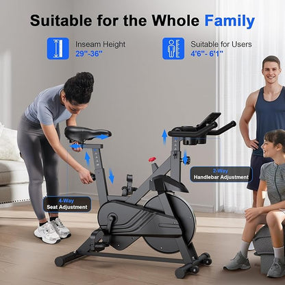 Superun Exercise Bike, Stationary Bikes for Home Gym with 32-Level Magnetic Resistance, 300LBS Capacity Indoor Cycling Bike with Comfortable Seat, LED Display