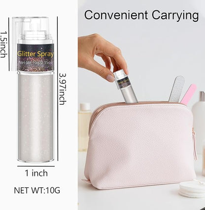 Hair and Body Glitter, 1PC Peal White Hair Glitter Extra Fine Face Shimmer Powder for Clothes, Festival Loose Sparkle Powder for Rave Clothes Nail Art Easter Halloween Crafts (Peal White)