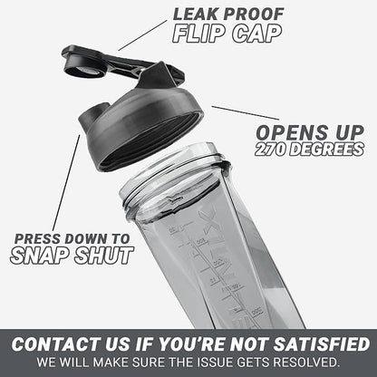 HELIMIX 2.0 Vortex Blender Shaker Bottle Holds upto 28oz | No Blending Ball or Whisk | USA Made | Portable Pre Workout Whey Protein Drink Shaker Cup | Mixes Cocktails Smoothies Shakes | Top Rack Safe