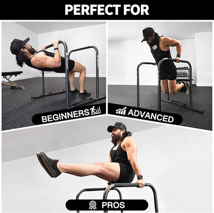 2025 Upgrade World's Best Strongest Premium Dip Bars With Adjustable Ultra-Stable Settings & Non-Slip Feet - USA Original Patent, Designed, Shipped, Warranty