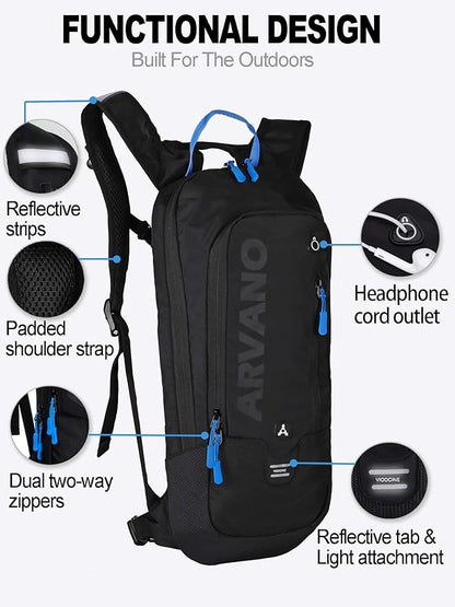 Hydration Backpack, Lightweight Hydration Pack with 2L Water Bladder, 6L Water Backpack for Men Women Cycling, Hiking, Mountain Biking, Skiing