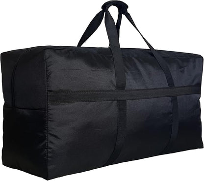 Extra Large Storage Duffle Bag for Travel, Big Foldable XL Duffle Bag for Traveling - Black