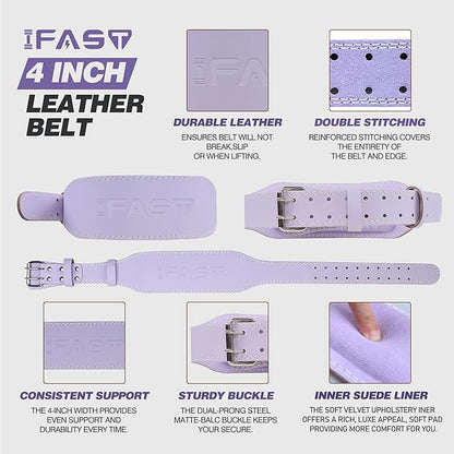 Leather Weight Lifting Belt 4 Inch