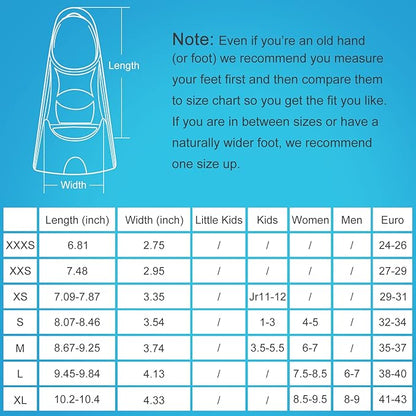 Gintenco Swim Fins, Kids Swim Training Fins for Lap Swimming, Travel Size Flippers with Mesh Bag, Silicone Swimming Fins for Kids Teens Adults Women Men