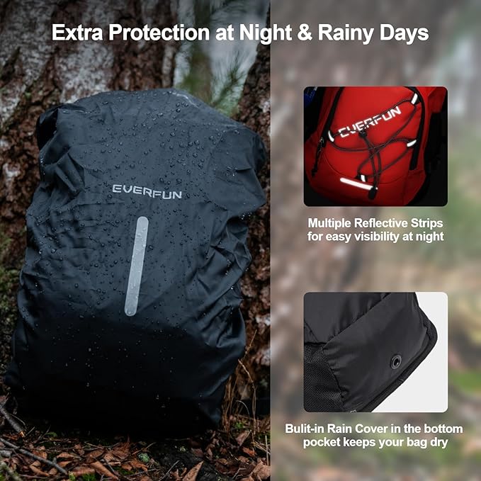 Everfun Hydration Backpack 18L with Water Bladder 2L/3L Hiking Water Backpack Women Men Hydration Pack Insulated Lightweight Day Hydropack with Storage for Hiking, Biking, Running, Festival