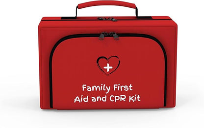Family First Aid & CPR Kit - Emergency Medical Kit for The Entire Family, Child, Kids, and Youth. Perfect for Camping, Travel, Car, Hiking, Sports, Outdoor, and Home - First Aid Guide Life Safety Pro