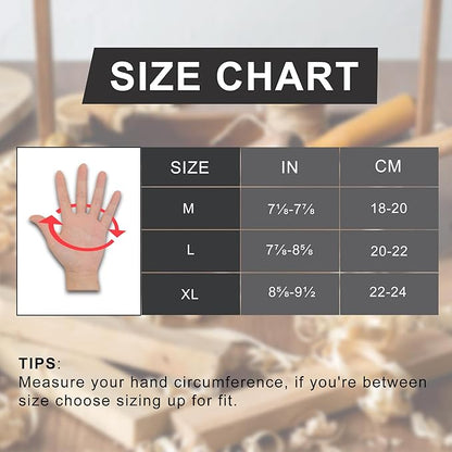 HANDLANDY Fingerless Work Gloves for Men, Half Finger Working Glove Grip Shock-Absorbing Breathable Uwrist TPR Anti-collision Gloves for Mens & Women (Black, M)