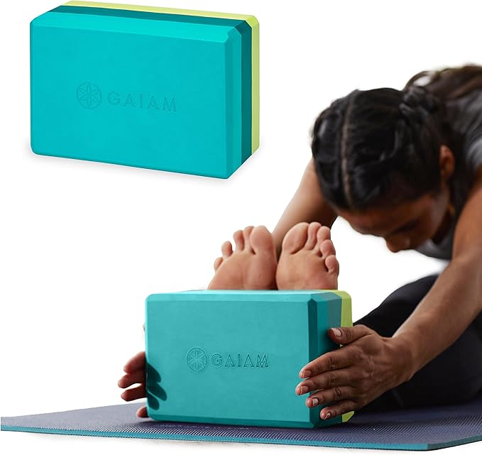 Gaiam Yoga Block - Supportive Latex-Free Eva Foam - Soft Non-Slip Surface with Beveled Edges for Yoga, Pilates, Meditation - Yoga Accessories for Stability, Balance, Deepen Stretches