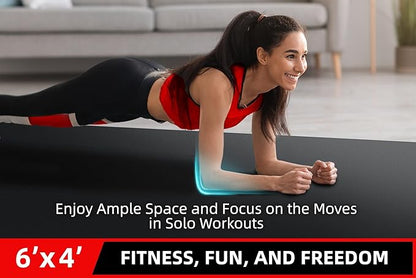 Large Exercise Mat for Home Workout 12â€˜x6â€™/10'x6'/9'x6'/8'x6'/7'x5'/6'x4' (7mm) (7mm) Extra