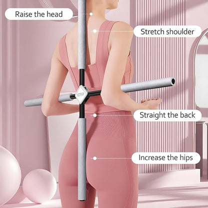 Back Straightener Posture Corrector|Yoga Stick Stretching Tool for Women and Men|Portable Posture Corrector Pole,Stretch Mobility Stick, Physical Workout Exercise Dowel
