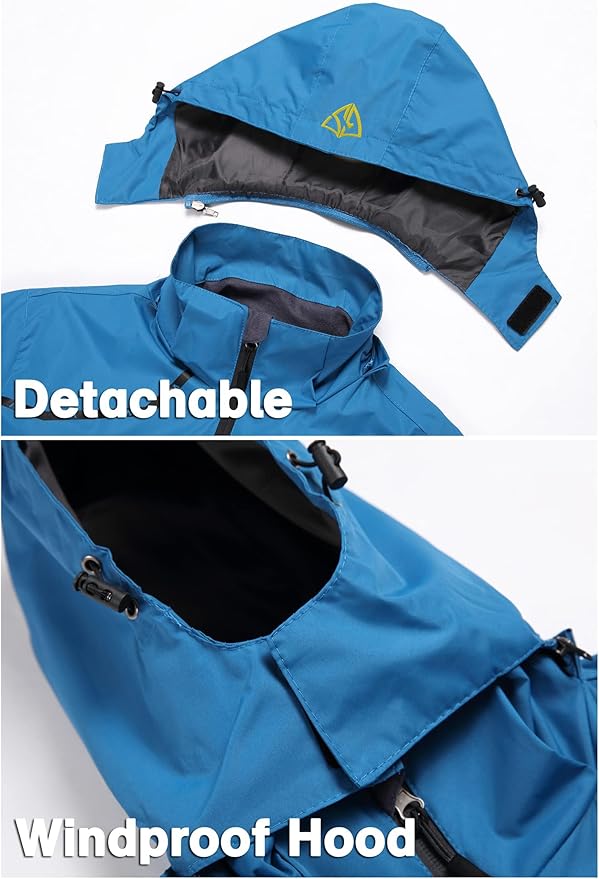 GIISAM Mens Windproof Jacket Waterproof Lightweight Mountain Sport Jacket for Men Hooded Windbreaker Raincoat
