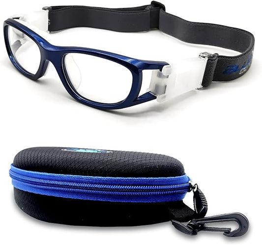 BLUE CUT Safety Basketball Goggles For Kids for Outdoor Sports Activities Anti Fog Replaceable to Prescription Lenses