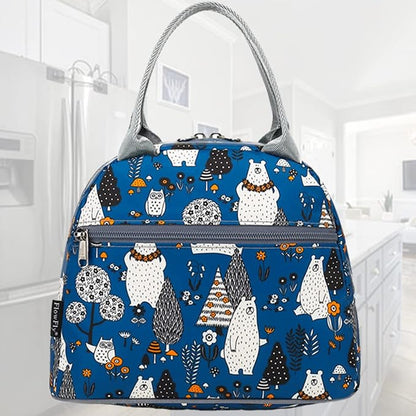 FlowFly Insulated Lunch Cooler Bag - Tote Bag Organizer for Women/Men, Owl