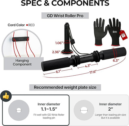 GD Hanging Wrist Roller Forearm Blaster- Forearm Strengthener Exercise Equipment Wrist Trainer for Muscle building and Injury prevention Hand Grip Strength