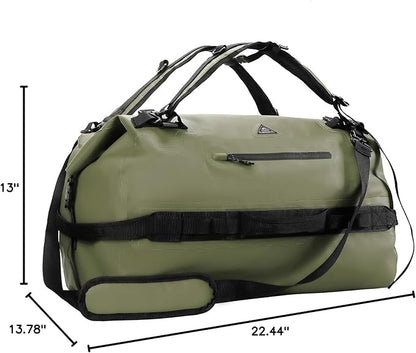 Haimont Large Waterproof Duffel Backpack Roll-Top Heavy Duty Dry Duffle Bag for Boating, Travel, Motorcycle, Kayaking, Camping, 60L