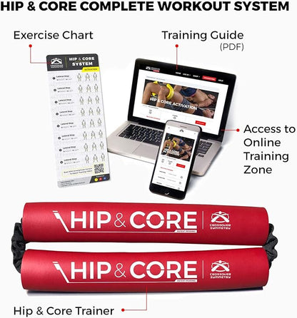 Crossover Symmetry Hip & Core System - Loop Resistance Home Workout Bands to Stretch and Strengthen Legs, Butt, HIPS, Thighs and Glutes, Includes Online Exercise & Training Guide