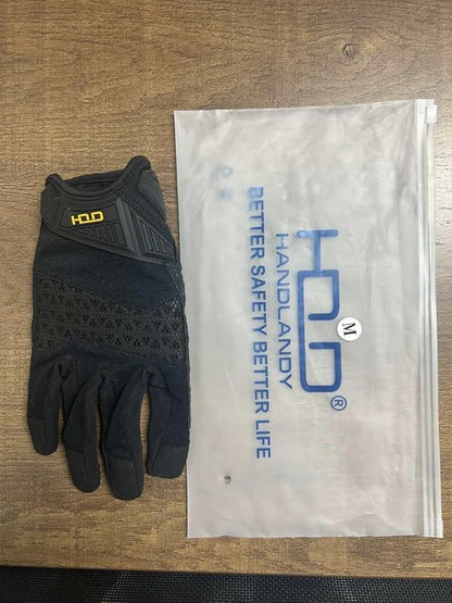 HANDLANDY Mens Work Gloves Touch screen, Utility Mechanic Gloves, Flexible Breathable Fit- Padded Knuckles & Palm